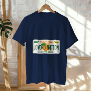 Florida License Plate Tee — Navy Blue